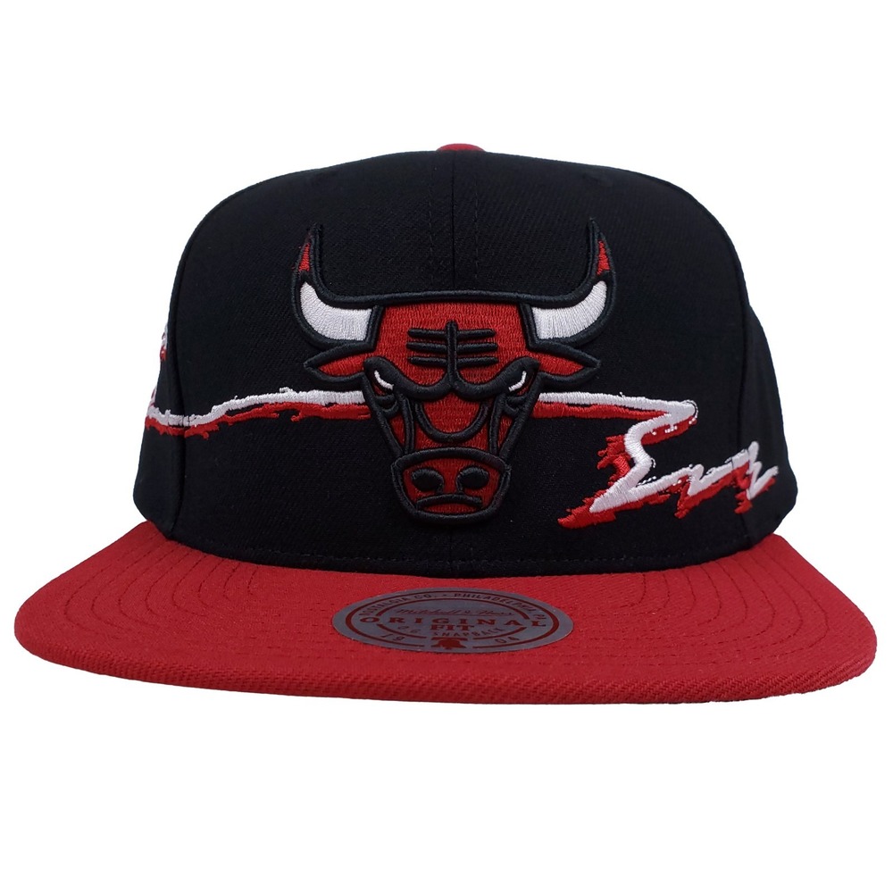 Chicago Bulls Mitchell & Ness NBA Snapback Hat Cap 3D Logo Life Line Art NWT